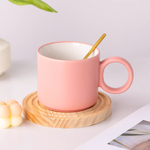 Mug en céramique avec poignée ronde, finition mate, couleur unie, tasse à café ou à lait, cadeau, logo personnalisé, tasse individuelle - Product Image 2