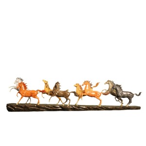 Figura Decorativa de Latón Tallado, Imitación Antigua de Ocho Caballos, Artesanía Pintada a Mano para Decoración del Hogar, Sala de Estar, Escritorio, Joyería - Product Image 5