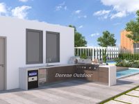 Cuisine extérieure haut de gamme résistante aux intempéries, espace culinaire toutes saisons, résistant au gel et aux rayons UV intenses