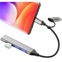 Hub USB C 8 en 1 en aluminium, 1xUSB3.0, 5xUSB2.0, 2xUSBC |   pour MacBook Pro Air iMac iPad Ordinateur portable PC