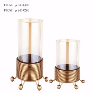 Wholesale home decor vases round sparkle centerpiece clear vase with gold plated glass vase for table centre pieces