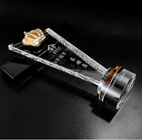 Nouvelles médailles de trophée en cristal en forme de couronne, 3 couleurs (or, argent, bronze), pour concours de beauté et récompenses de compétition