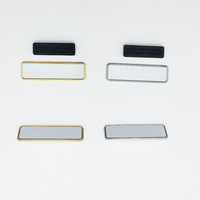 Placa de Identificación Personalizada con Diseño DIY, Logotipo Personalizado, Botón Magnético, Rectángulo en Blanco para Sublimación