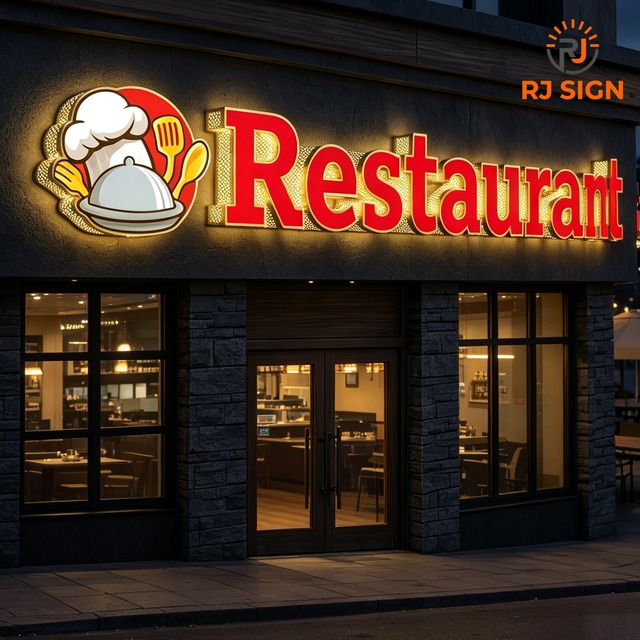 Manufacturer Outdoor 3D Acrylic Frontlit Channel Letter Led Illuminated Sign Led Letters Sign for Barber Shop Restaurant Sign