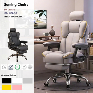 Sillas de Oficina de Cuero, Silla para Computadora/E-Sports, Giratoria 360 Grados, Reposabrazos Ajustables, Cómoda para el Hogar o Dormitorio - Product Image 1