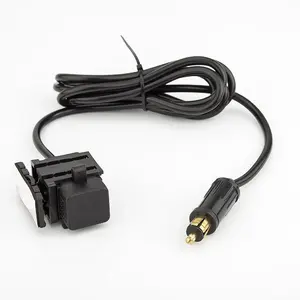 Motorcycle 12v 3.1A Din H ella Socket Plug with 1.82M Cable