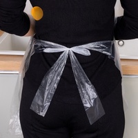 Tablier jetable en PE sans manches, emballé individuellement, imperméable et résistant à l'huile, en plastique, pour cuisine, coiffure, barbecue, paquet unique