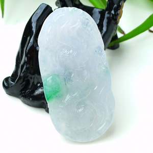 Myanmar Natural a <span class=keywords><strong>Type</strong></span> Jadeite Jade Pendant Ice-Like Floating Green Boy Meets Girl Emerald Pendant 59.42 - Product Image 4