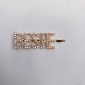 Tracy & Herry-Pin de pelo de perlas para mujer, <span class=keywords><strong>con</strong></span> <span class=keywords><strong>palabras</strong></span> de alta calidad, <span class=keywords><strong>con</strong></span> letras de Metal, diamantes de imitación, Clip para el pelo, accesorios para el cabello para novia - Product Image 4