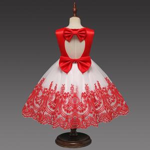 Estate del ricamo backless bowknot abito da sposa per la bambina - Product Image 6