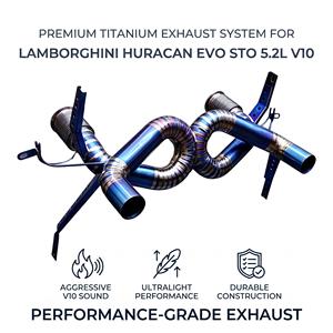 Système d'échappement racing haute performance Vortex Gradient Blue Titanium avec embouts pour Lamborghini Huracan EVO STO 5.2L V10 Mod - Product Image 1