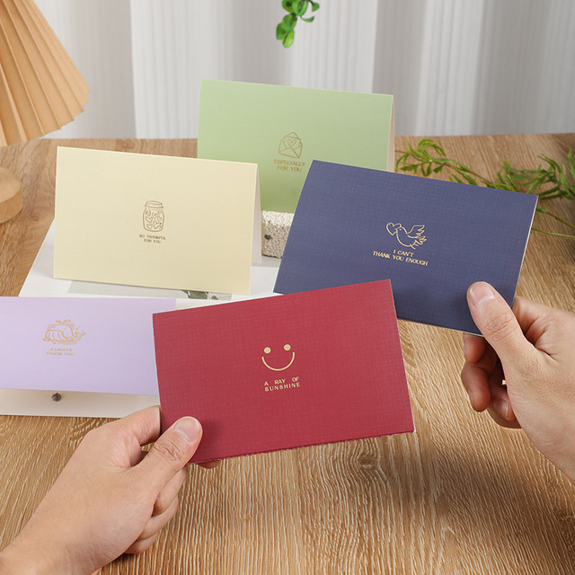 Cross-border Ready-to-Ship Valentines Day Greeting Card Cute Folded Message Card Mini Folding Creative Cartoon Printed