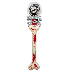 Halloween Gift Light Up Ghost Vorm Spinner Wizard Wand Glasvezel Stok Speelgoed Met Led Flash Magic Spinning Wand Bal voor Kid