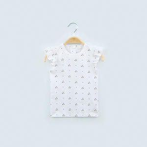 Camisetas de Verano Frescas para Niños con Mangas con Volantes y Estampado Gráfico, Material Suave, MOQ Bajo - Product Image 5