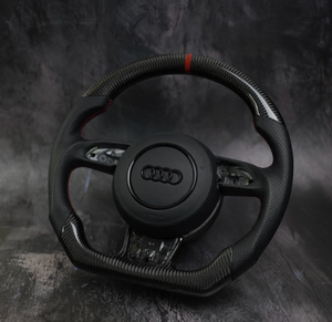 <span class=keywords><strong>Volant</strong></span> en fibre de carbone avec boutons de démarrage/arrêt R8 et voyants LED de changement de vitesse pour <span class=keywords><strong>Audi</strong></span> <span class=keywords><strong>A3</strong></span> S3 RS3 RS4 RS5 RS6 RS7 TT R8 - Product Image 2