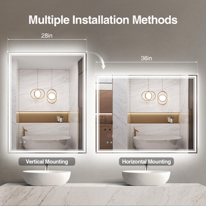 Glowing 28x36in <b>LED</b> <b>Vanity</b> Mirror Anti-Fog Dimmable Front Back Lit Over Sink with Memory ETL - Product Image 5