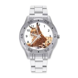 Montre d'affaires de luxe personnalisée en acier inoxydable avec cadran analogique de 43mm simple style antique fonction de réserve de marche bracelet en cuir OEM - Product Image 1