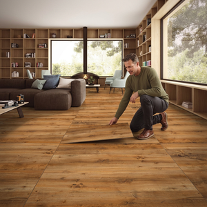 Azulejos de Porcelana Mate Estilo Madera Natural Color Gris Coster, 24x48 Pulgadas, para Pisos Interiores Contemporáneos - Product Image 2