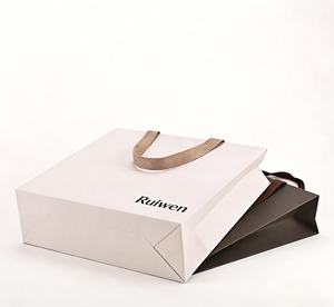 Bolsas de Compra de Papel Negro Reciclado Personalizadas para Ropa, Embalaje de Regalos Promocionales, con su Propio Logotipo, Venta al por Mayor, Bolsas de Papel Kraft Personalizadas con Asas - Product Image 2