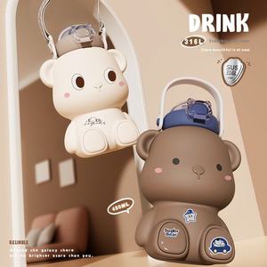 กระติกน้ำสุญญากาศสแตนเลส 316 ขนาดใหญ่ 450 มล. พร้อมสายสะพาย ลายการ์ตูน สำหรับนักเรียน พกพาสะดวก เหมาะสำหรับเด็ก - Product Image 1