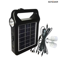 Haut-parleur solaire multifonctionnel pour le camping, kit solaire avec panneau 6V 2W, radio, système d'éclairage solaire domestique