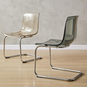 Silla de comedor acrílica popular de fábrica, silla de mesa de comedor minimalista para el hogar de acero inoxidable - Product Image 3