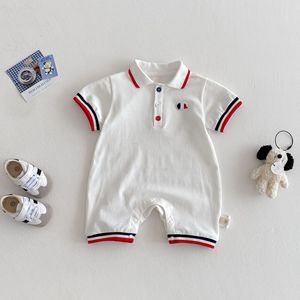 2025 été nouveau-né bébé rayé combinaison décontracté coton Design avec bouton pression fermeture lettre imprimer bébé barboteuses - Product Image 5