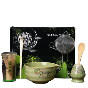 Juego de Matcha Ceremonial Japonés Clásico Geling, Ecológico, de Porcelana, 600 ml, con Batidor de Bambú (Chasen) - Product Image 1