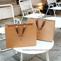 Sacs à main en papier kraft de qualité supérieure avec design rembourré pour l'emballage de cadeaux pour femmes et les boutiques de vêtements - Personnalisables