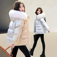 Mode lumineux dames doudoune hiver chaud couleur unie lâche à capuche femmes duvet de canard manteau