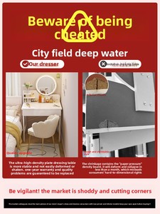 Table de maquillage simple et moderne 2025 pour chambre à coucher ou salon, idéale pour les petits appartements et les nouvelles locations - Product Image 3