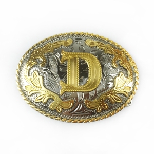 Logo personalizzato Western Cowboy A A A Z alfabeto Captial lettera fibbia della cintura per gli uomini delle donne - Product Image 5