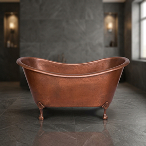 Bañera Ovalada de Metal con Patas de Cobre, Bañera de Lujo de Color Marrón para el Hogar y Hoteles -I H C - Product Image 4
