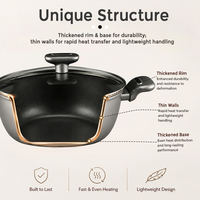 Ensemble de casseroles et poêles en aluminium forgé antiadhésif FLUXCHEF 5 pièces, compatible induction, FDA LFGB, fabrication OEM ODM, logo personnalisé