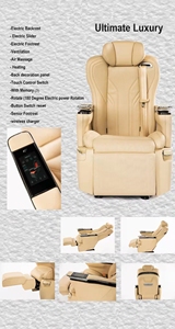 Nuevo Asiento de Auto Estilo Limo de Lujo para Sprinter, con Elevación Eléctrica, Reposacabezas Ajustable, Función de Masaje, Carga Inalámbrica y Memoria - Product Image 3
