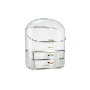 Cosmetic Storage <b>Box</b> With Drawers Transparent Brown Multi Functional <b>Makeup</b> Organizer For Skincare And Lipstick Storage - Product Image 4