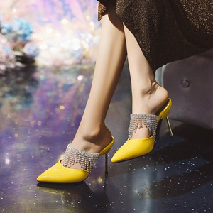 Special Design Pleated Decorate Women Sandals Open Square Toe Thin <b>High</b> <b>Heels</b> Sweet Bling Beauty Anti-Slippery Shoes - Product Image 3