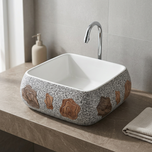 Lavabo de table lavabo populaire Chine lavabos en marbre blanc lavabo de table ronde pour la salle de bain - Product Image 1