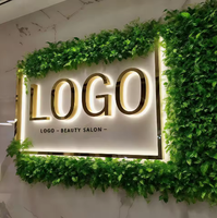 Enseignes LED personnalisées en métal doré, logos publicitaires rétroéclairés pour bureaux, enseignes murales intérieures/extérieures, contrôle par application Bluetooth, étanches IP54
