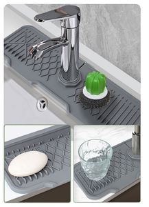 Eversoul Kitchen Accessories Water Catcher Faucet <b>Pad</b> Waterproof Drying Splash Catcher Drying Mat <b>Silicone</b> Sink Splash Guard Mat - Product Image 2