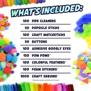Paquete de variedad de manualidades creativas DAMAI DIY que incluye pompones, botón de lentejuelas de espuma, ojos saltones, ideal para educación temprana - Product Image 6