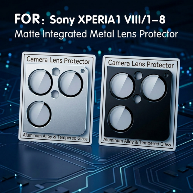 For Sony Xperia 1VIII Metal Camera Lens Protector Matte Alloy Integrated Lens Cover 9H Hardness Anti-Fingerprint Protection Film
