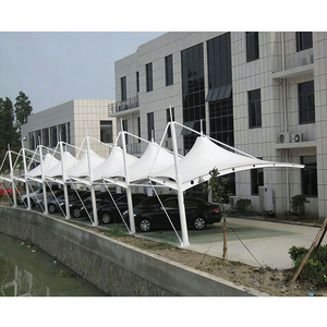 Prefabricated Customizable Sun-Shading, Waterproof Wind-Resistant PVDF PVC Tensile Structure Cantilever Parking <b>Shade</b> Canopy - Product Image 3