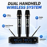 Sistem Mikrofon Nirkabel UHF True Diversity 2 Kanal EX602S-2 Pro untuk Pertunjukan Panggung
