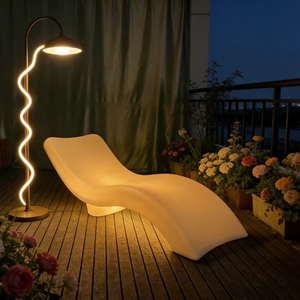 Muebles de exterior con energía solar, tumbonas luminosas LED, silla reclinable para piscina, silla de playa impermeable, Villa de ocio - Product Image 5