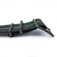Benutzer definierte Bronze Schnalle Luxus gravierte Streifen Stoff Armband Armband 20mm 22mm Nylon Uhren armband