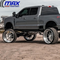24x12 24x14 26x16 8x6.5 8x165.1 Super Single Geschmiedete Felgen mit schwimmenden Billet-Kappen, tiefem Felgenbett und Deep Dish für Dodge Ram 2500 3500