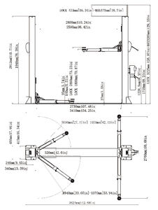 SUNSHINE plat dasar 4.0T, dua tiang angkat mobil hidrolik silinder ganda dengan sertifikasi CE - Product Image 5