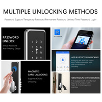 Cerradura Digital TTlock de Aleación de Aluminio Dorada con Control por Aplicación, RFID, Contraseña, Código de Privacidad y Tarjeta