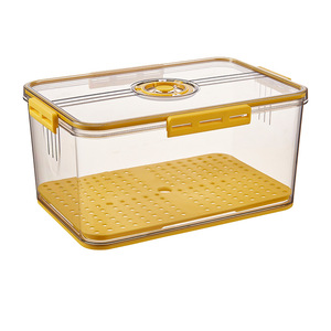 Refrigerator <b>Storage</b> Boxes Plastic <b>Kitchen</b> Organizers Transparent Airtight Large Capacity Food <b>Container</b> With Timer For Fridge - Product Image 5